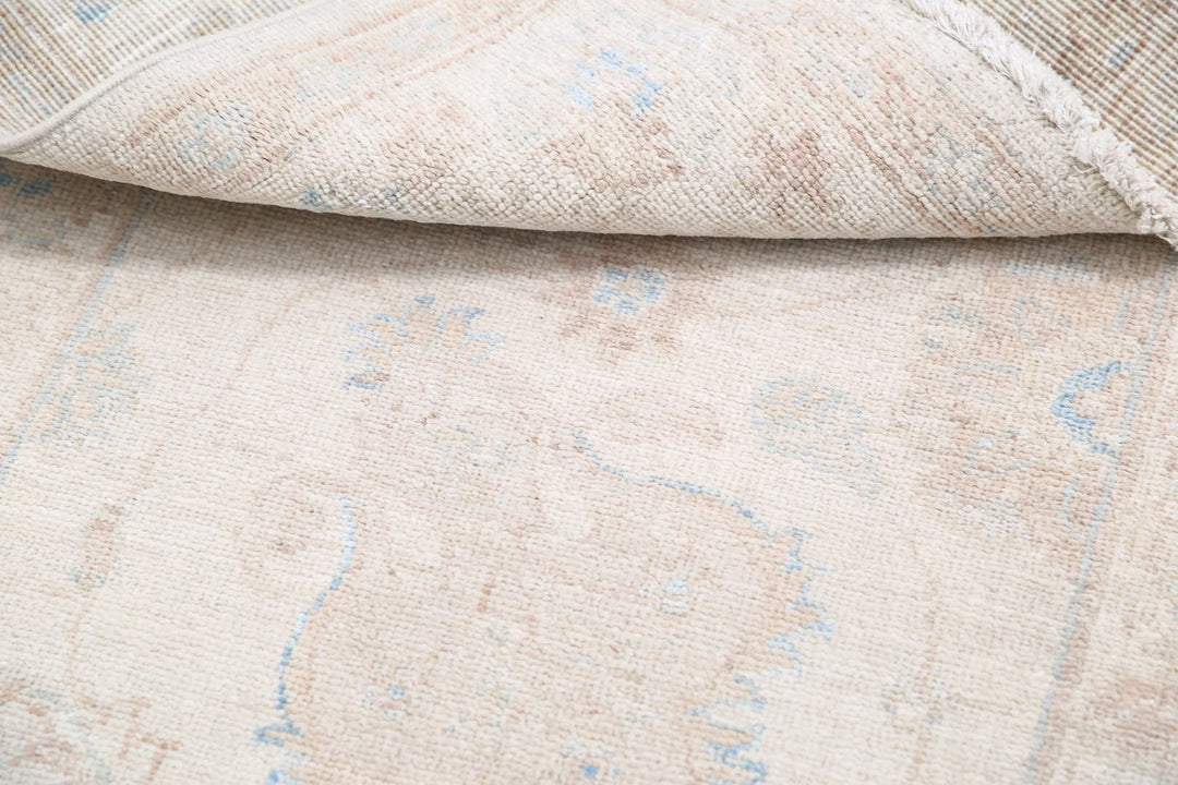 Ivory Afghan Serenity Rug 2' 1" x 2' 11" Hand-Knotted | No. AT51941