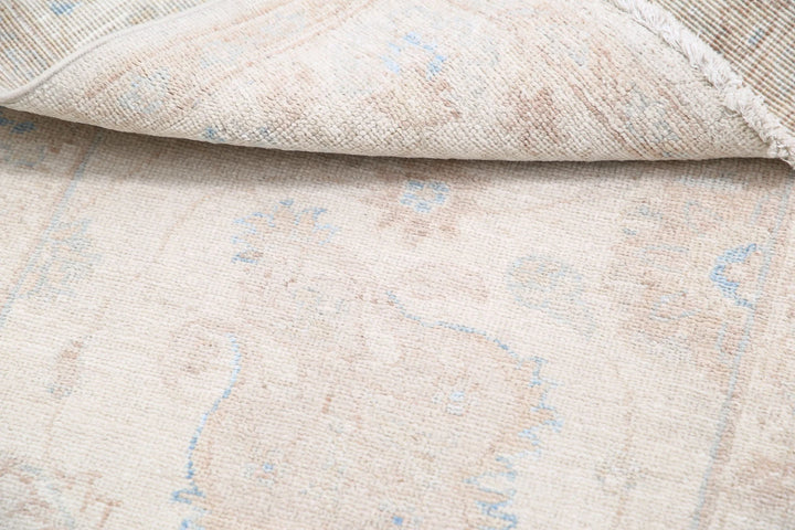 Ivory Afghan Serenity Rug 2' 1" x 2' 11" Hand-Knotted | No. AT51941