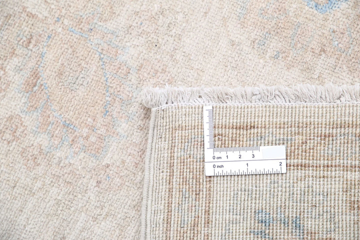 Ivory Afghan Serenity Rug 2' 1" x 2' 11" Hand-Knotted | No. AT51941