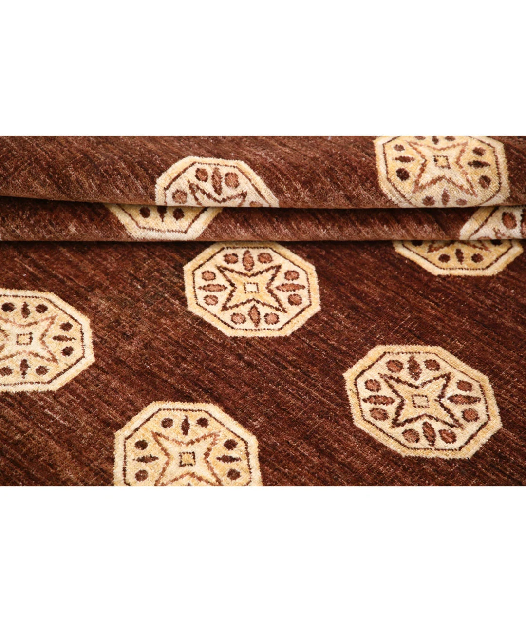 Afghan Oriental Rug 6' 6" x 7' 6" Hand-Knotted | No. AT52009