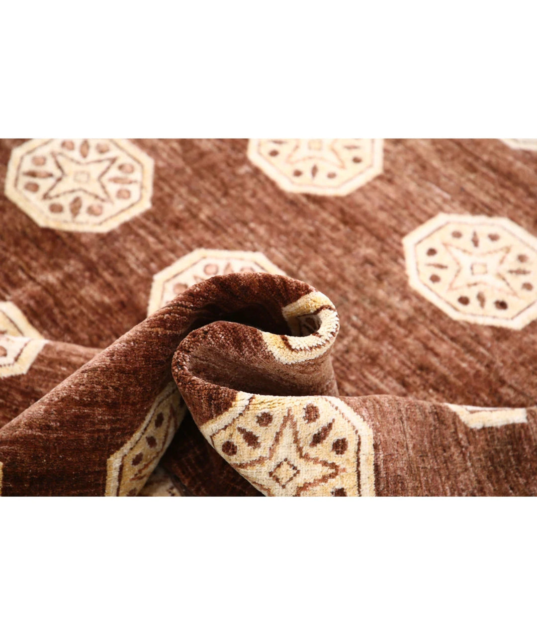 Afghan Oriental Rug 6' 6" x 7' 6" Hand-Knotted | No. AT52009
