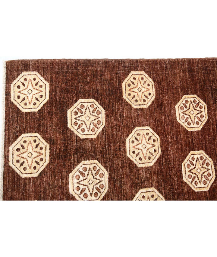 Afghan Oriental Rug 6' 6" x 7' 6" Hand-Knotted | No. AT52009