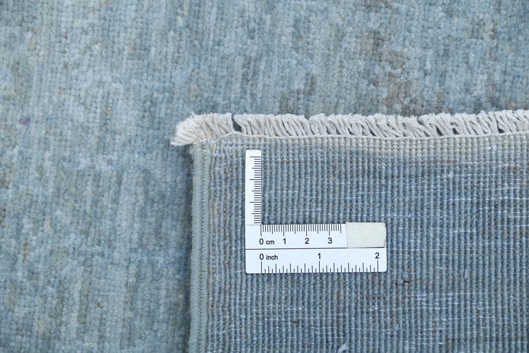 Grey Afghan Overdye Rug 6' 1" x 7' 11" Hand-Knotted | No. AT52126