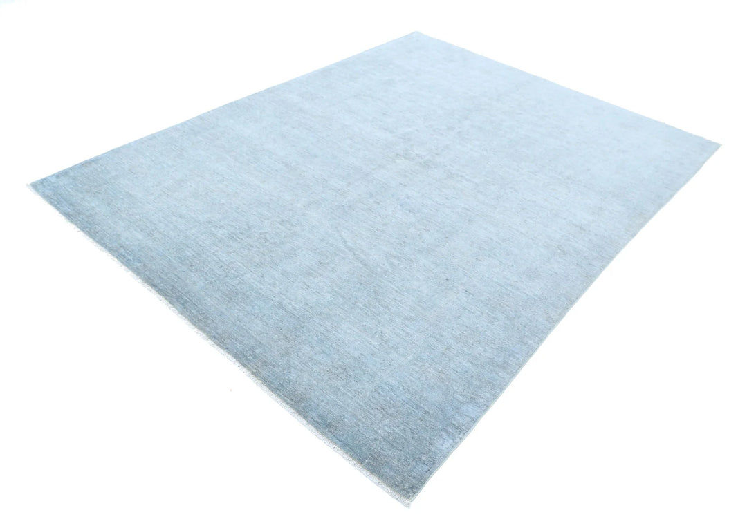 Grey Afghan Overdye Rug 6' 1" x 7' 11" Hand-Knotted | No. AT52126