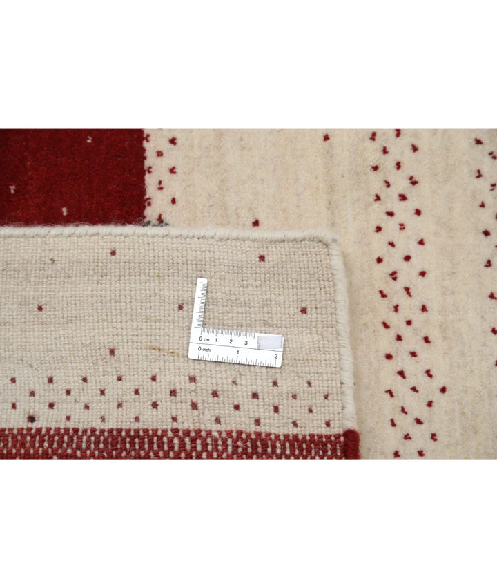 Ivory Indian Oriental Rug 4' 9" x 6' 6" Hand-Knotted | No. AT52129