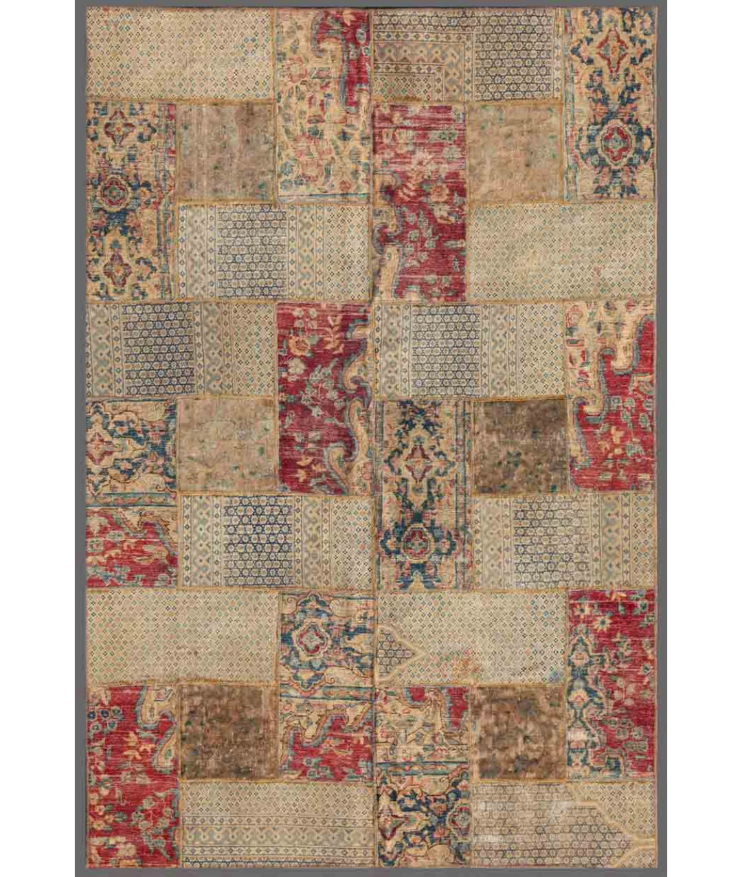 Pakistani Patchwork Rug 5' 1" x 8' 1" Hand-Knotted | No. AT52145