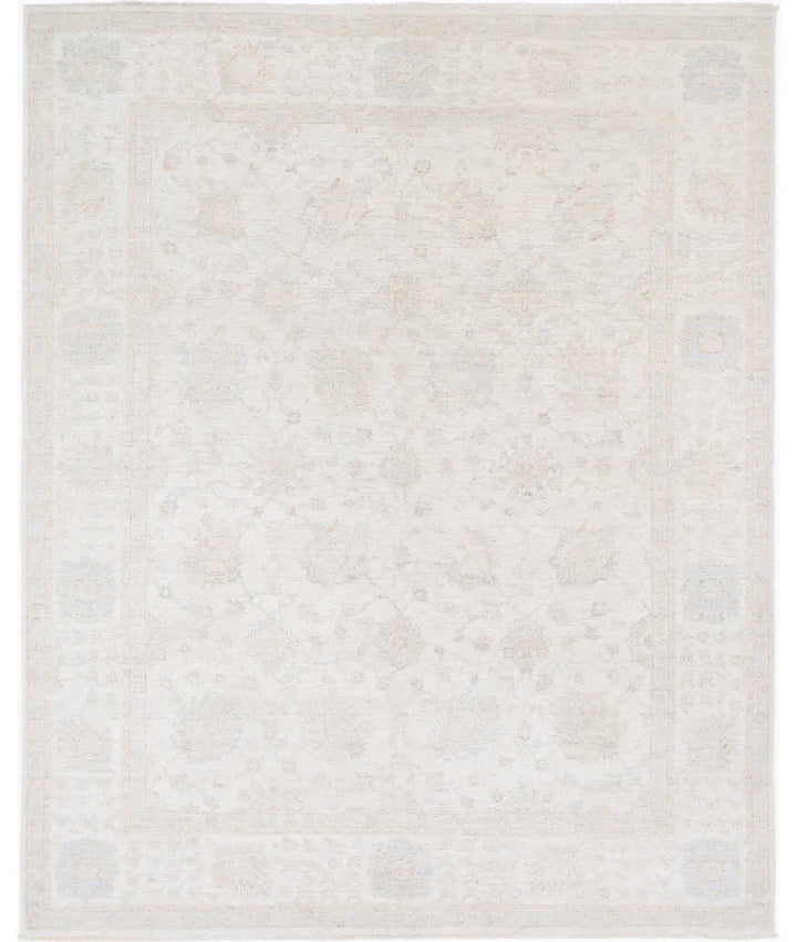Ivory Afghan Serenity Rug 7' 9" x 9' 8" Hand-Knotted | No. AT52154