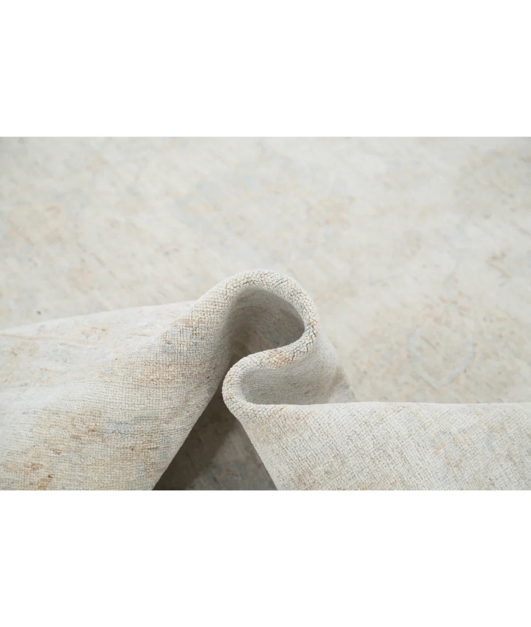 Ivory Afghan Serenity Rug 7' 9" x 9' 8" Hand-Knotted | No. AT52154