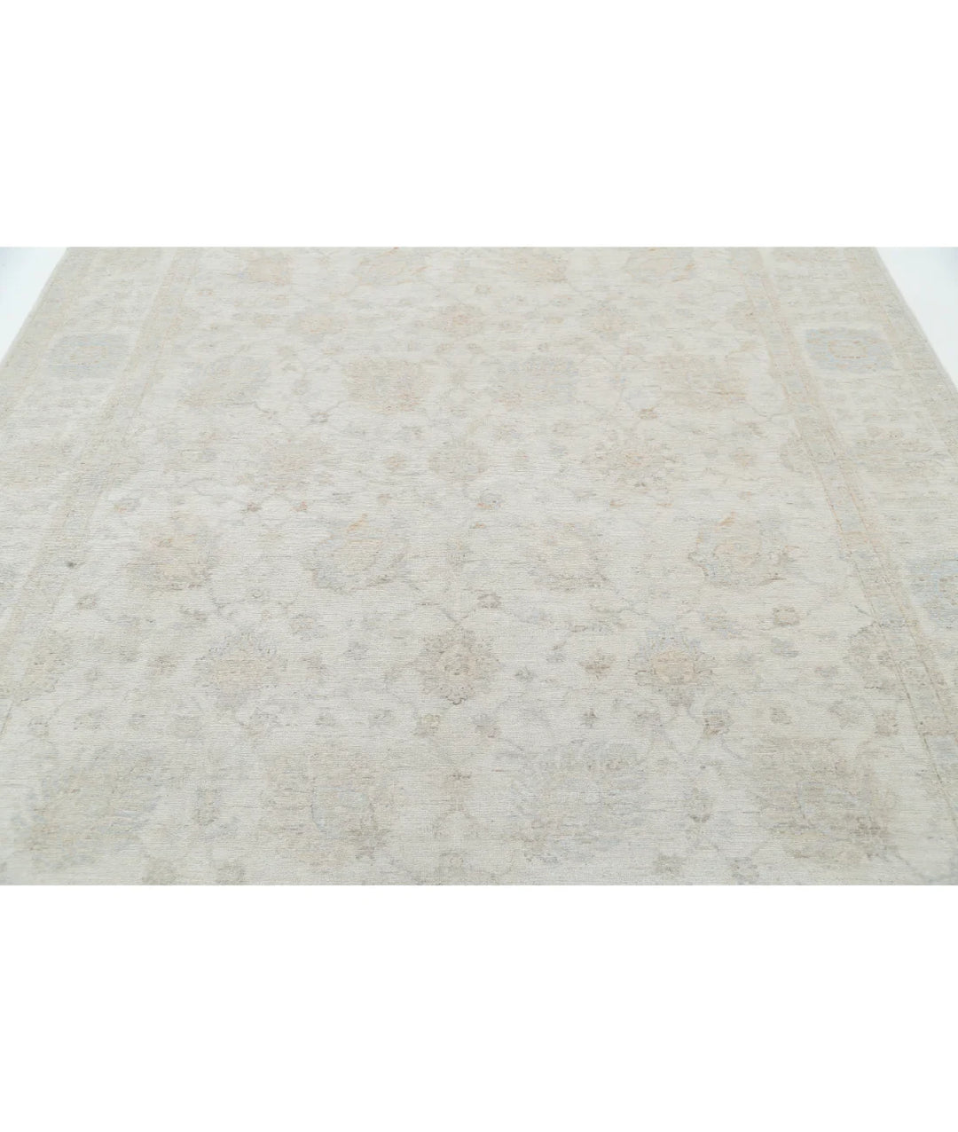 Ivory Afghan Serenity Rug 7' 9" x 9' 8" Hand-Knotted | No. AT52154