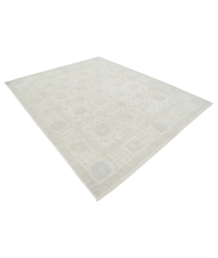 Ivory Afghan Serenity Rug 7' 9" x 9' 8" Hand-Knotted | No. AT52154
