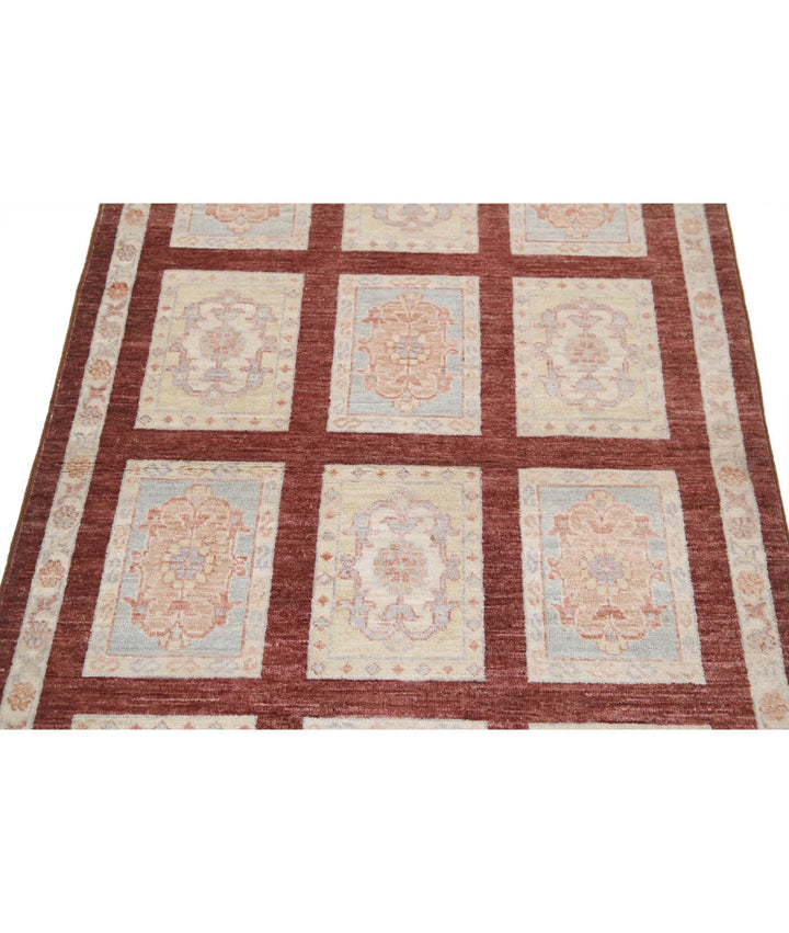 Brown Afghan Bakhtiari Rug 3' 0" x 4' 9" Hand-Knotted | No. AT52167