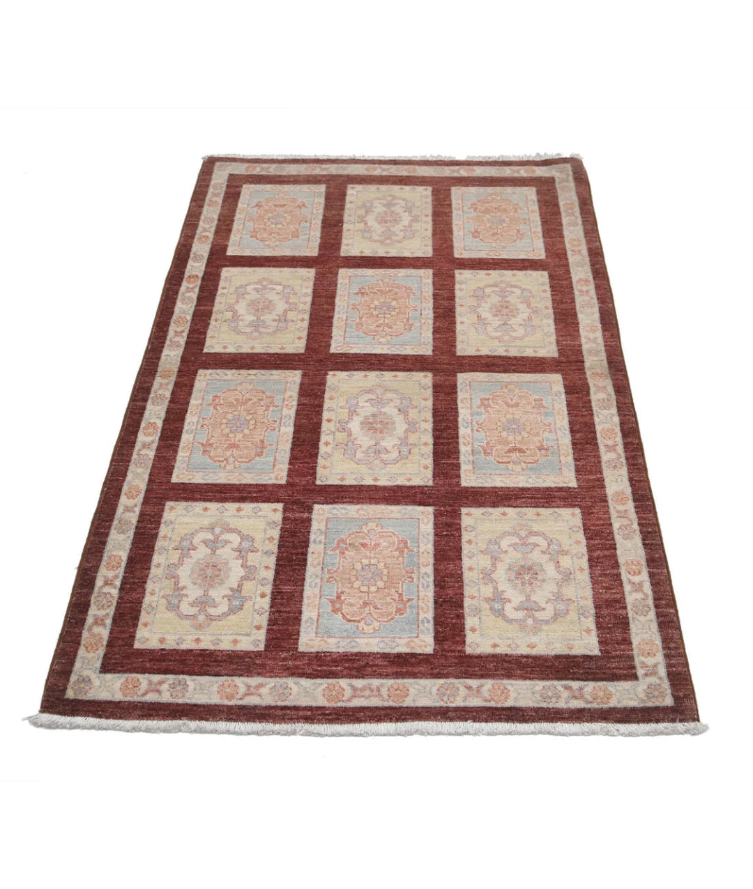 Brown Afghan Bakhtiari Rug 3' 0" x 4' 9" Hand-Knotted | No. AT52167