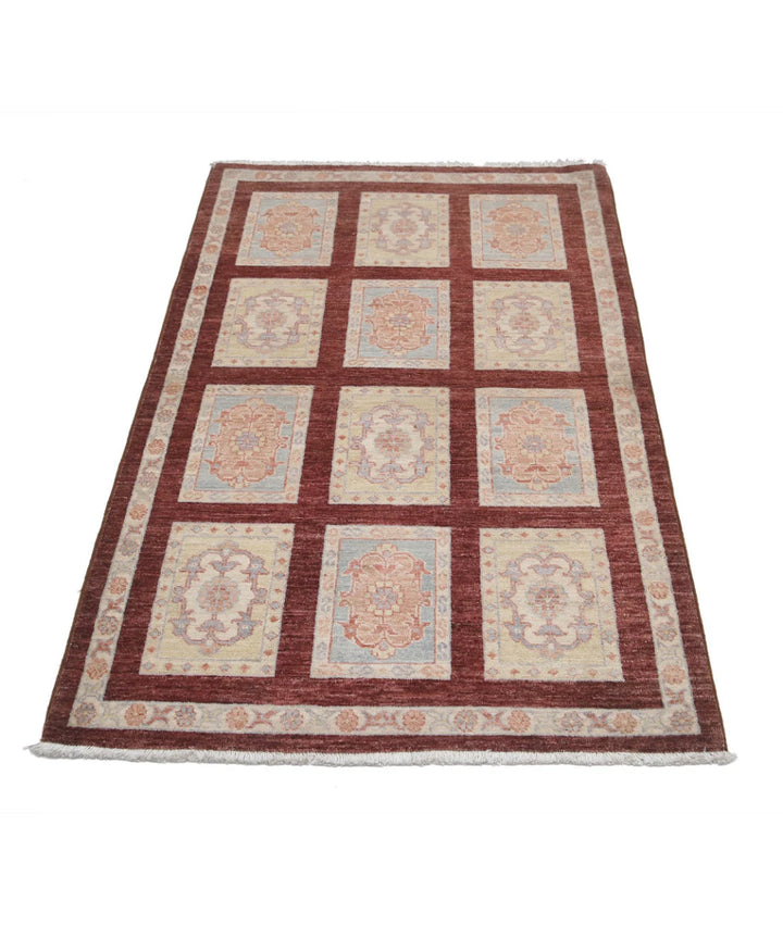 Brown Afghan Bakhtiari Rug 3' 0" x 4' 9" Hand-Knotted | No. AT52167