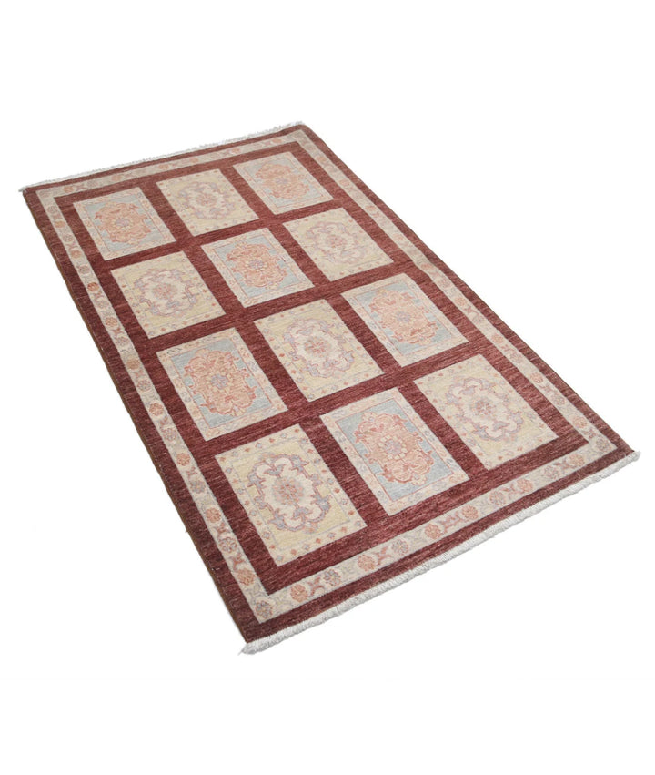 Brown Afghan Bakhtiari Rug 3' 0" x 4' 9" Hand-Knotted | No. AT52167