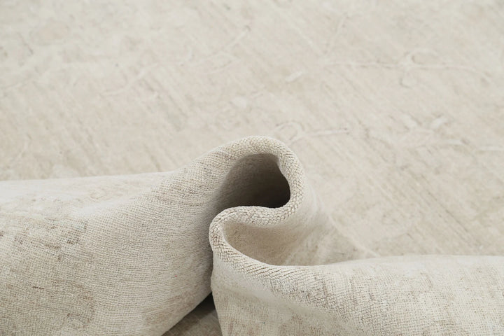 Ivory Afghan Serenity Rug 9' 0" x 12' 0" Hand-Knotted | No. AT52305