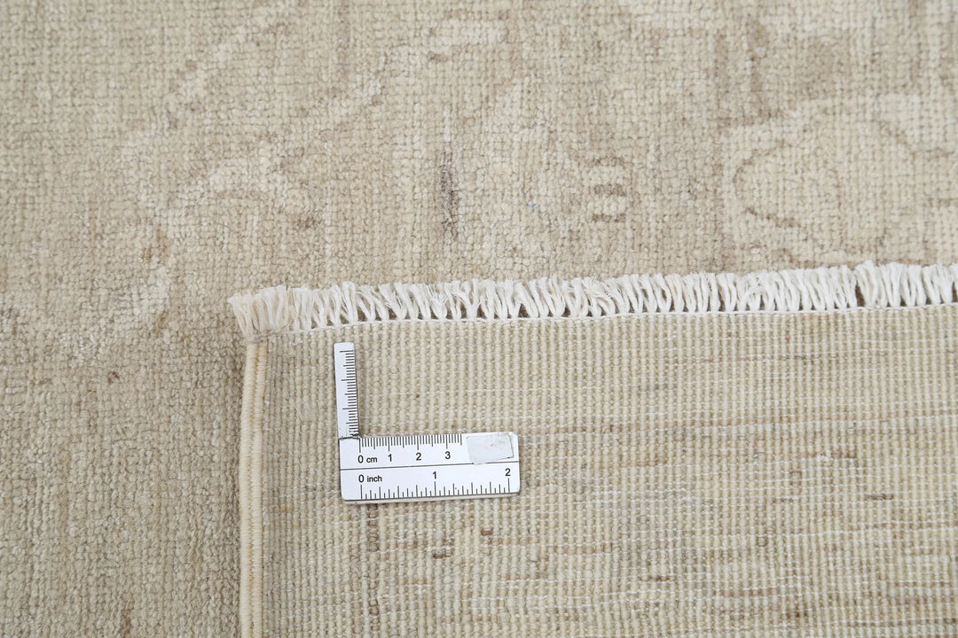 Ivory Afghan Serenity Rug 9' 0" x 12' 0" Hand-Knotted | No. AT52305