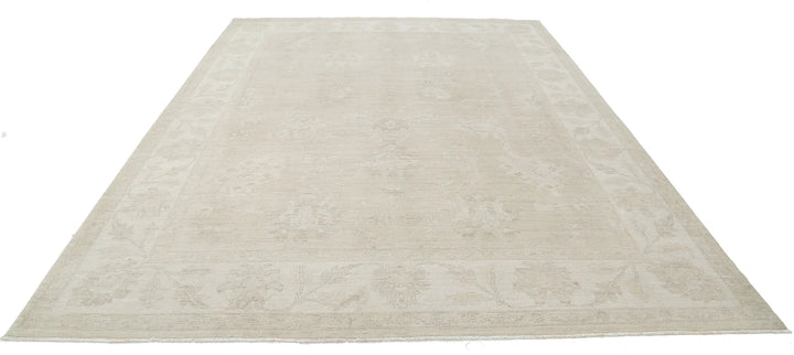 Ivory Afghan Serenity Rug 9' 0" x 12' 0" Hand-Knotted | No. AT52305