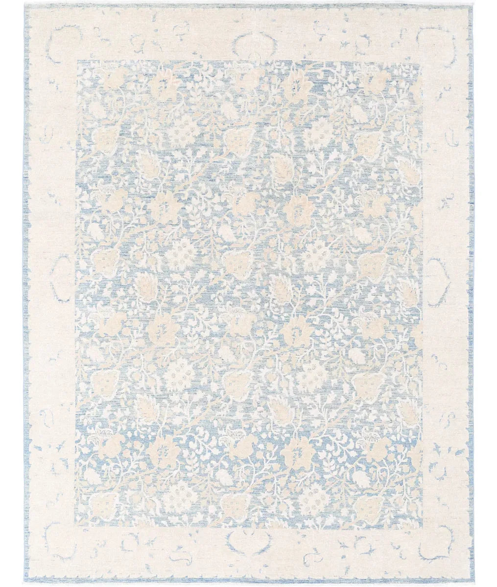 Blue Afghan Serenity Rug 8' 0" x 10' 7" Hand-Knotted | No. AT52325