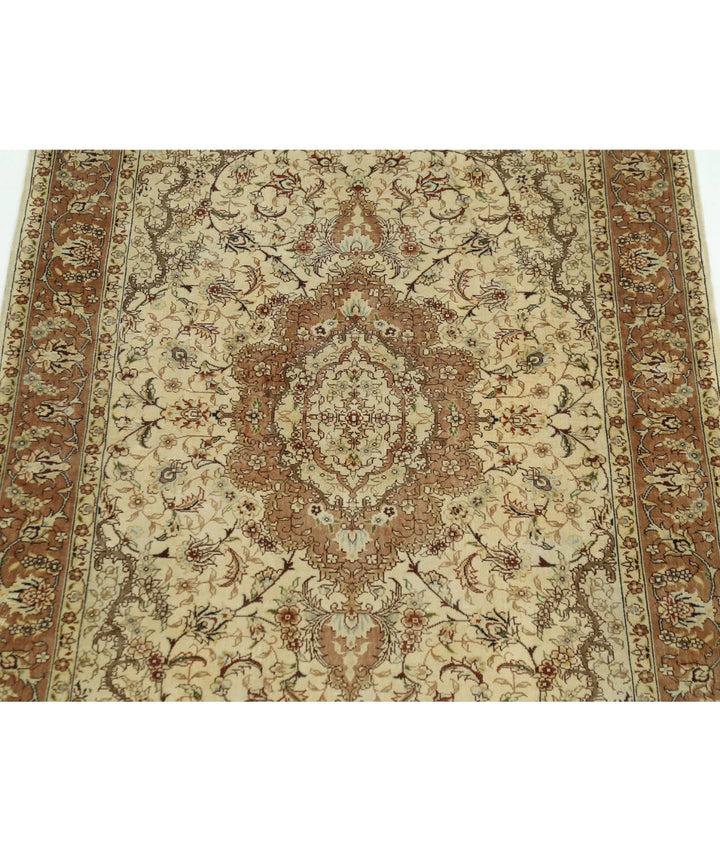 Ivory Chinese Hereke Silk Rug 2' 7" x 4' 0" Hand-Knotted | No. AT52362