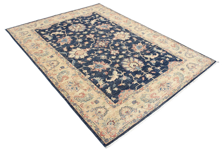 Afghan Ziegler Rug 5' 9" x 7' 6" Hand-Knotted | No. AT52384