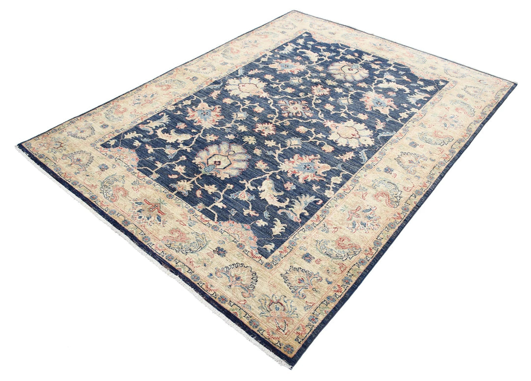 Afghan Ziegler Rug 5' 9" x 7' 6" Hand-Knotted | No. AT52384