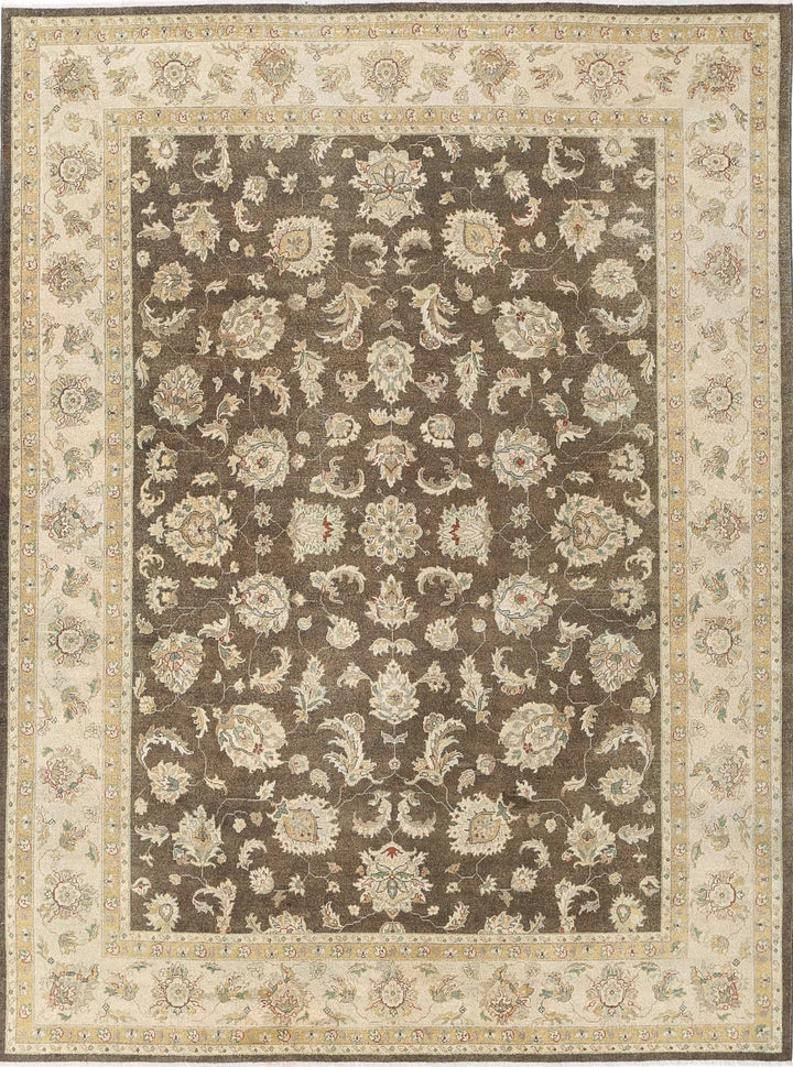 Green Indian Ziegler Rug 8' 8" x 11' 6" Hand-Knotted | No. AT52440
