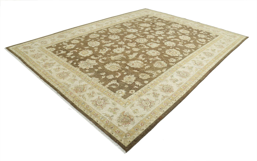 Green Indian Ziegler Rug 8' 8" x 11' 6" Hand-Knotted | No. AT52440