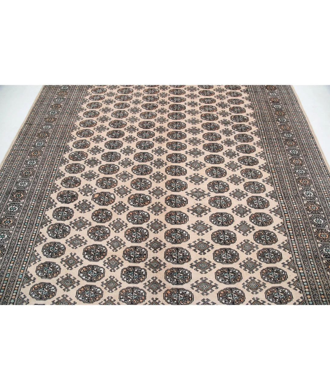Pakistani Bokhara Rug 7' 10" x 10' 2" Hand-Knotted | No. AT52471