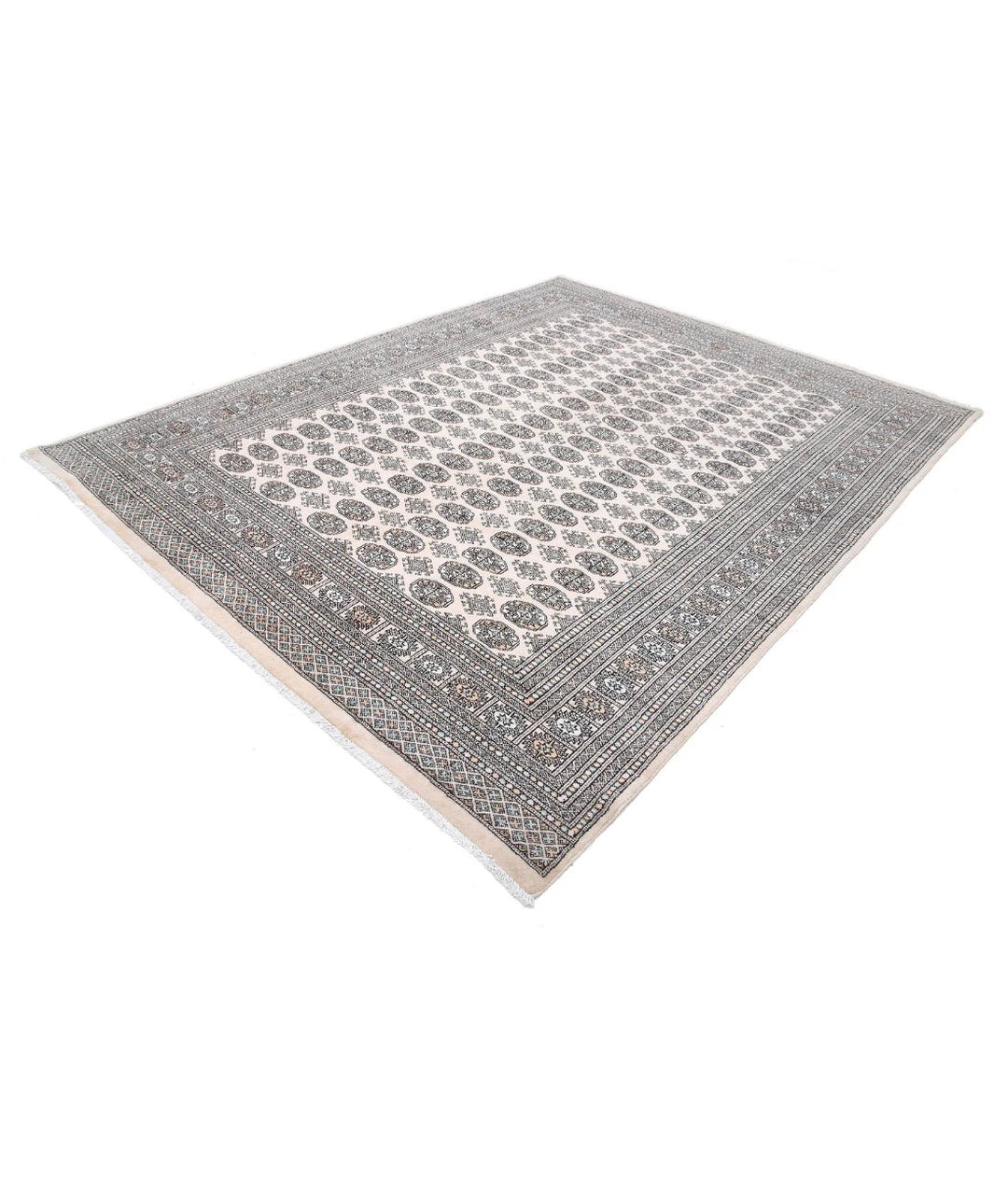 Pakistani Bokhara Rug 7' 10" x 10' 2" Hand-Knotted | No. AT52471