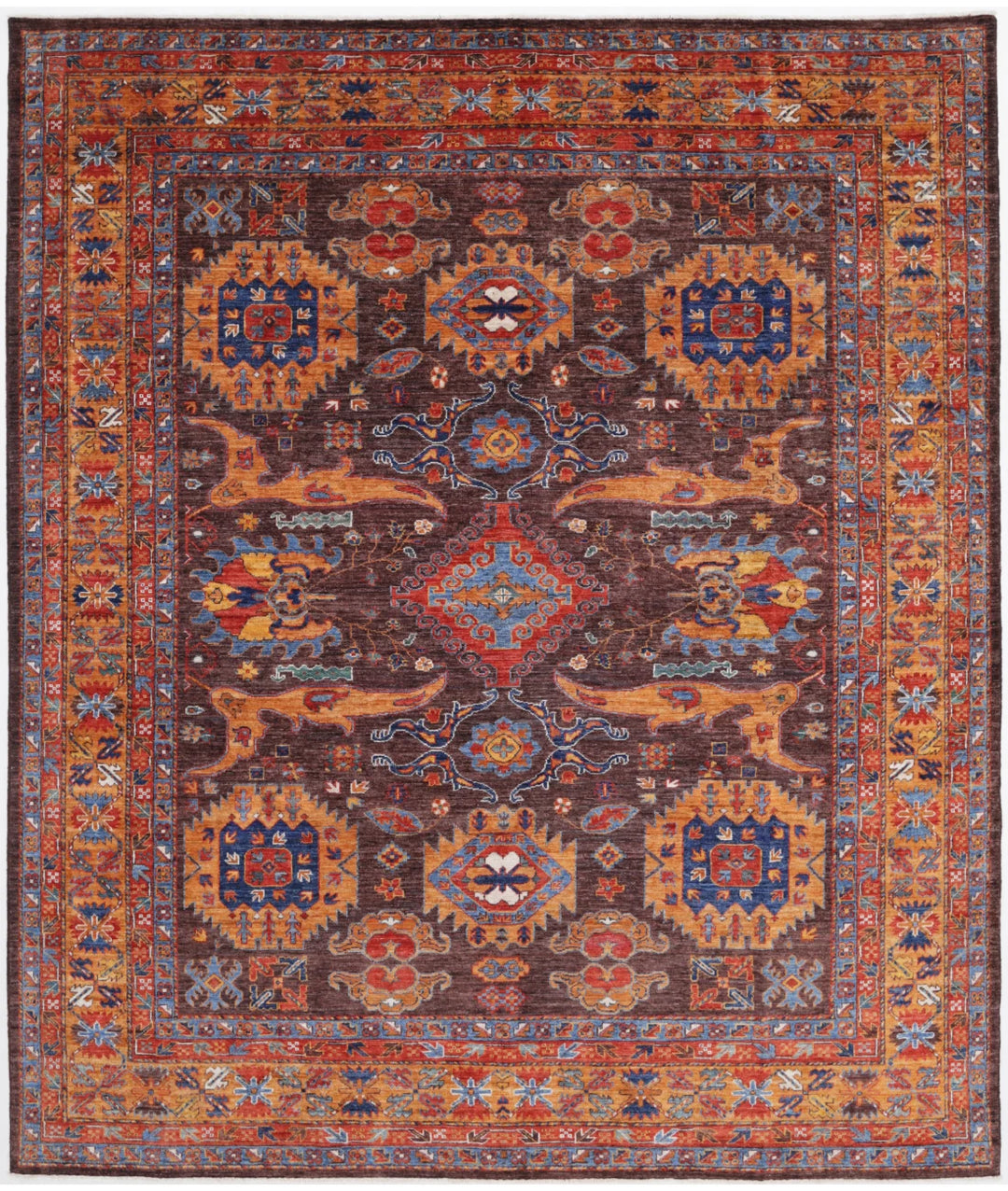 Afghan Oriental Rug 8' 4" x 9' 9" Hand-Knotted | No. AT52512