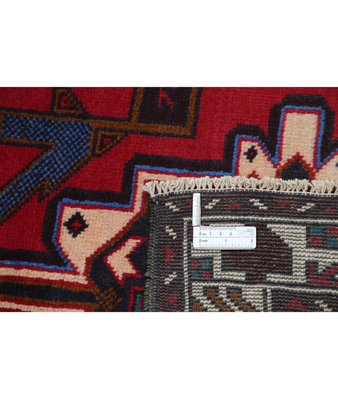 Red Afghan Tribal Rug 2' 8" x 4' 8" Hand-Knotted | No. AT52562