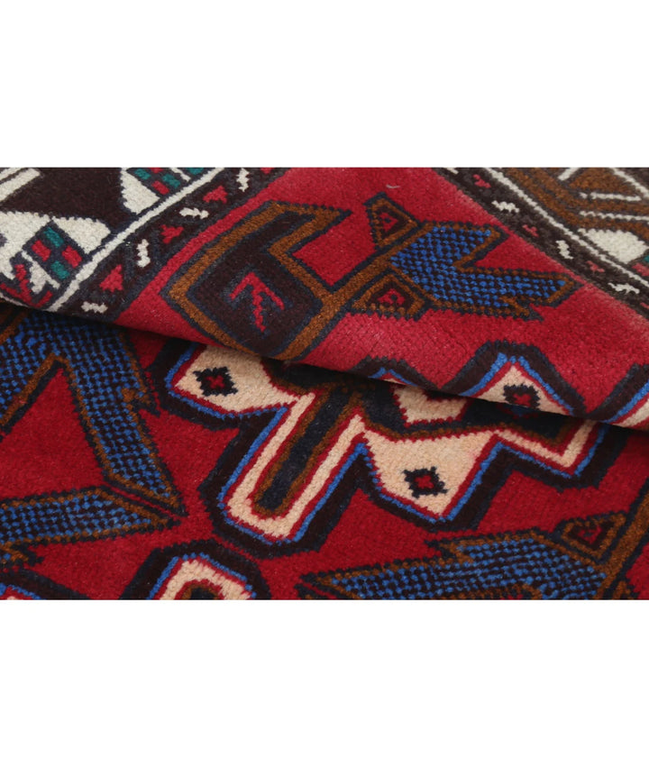 Red Afghan Tribal Rug 2' 8" x 4' 8" Hand-Knotted | No. AT52562
