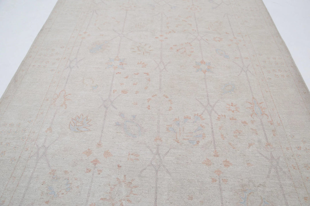 Ivory Afghan Serenity Rug 5' 11" x 14' 2" Hand-Knotted | No. AT52591