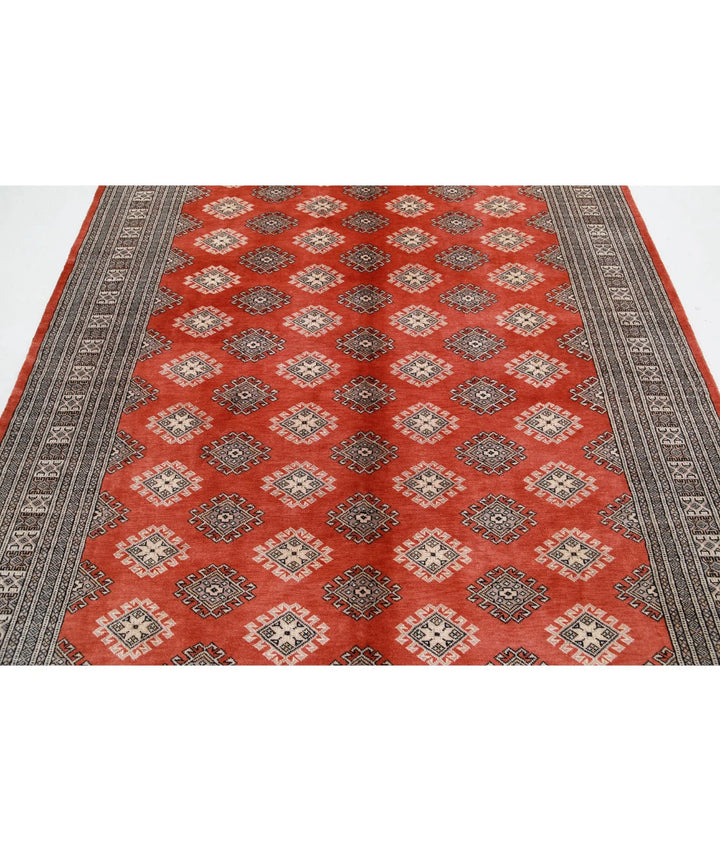Rust Pakistani Jaldar Rug 6' 6" x 10' 0" Hand-Knotted | No. AT52603