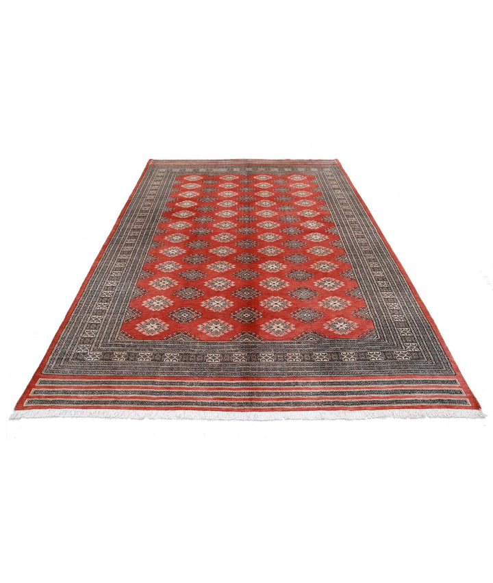 Rust Pakistani Jaldar Rug 6' 6" x 10' 0" Hand-Knotted | No. AT52603