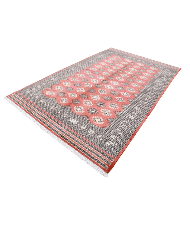 Rust Pakistani Jaldar Rug 6' 6" x 10' 0" Hand-Knotted | No. AT52603