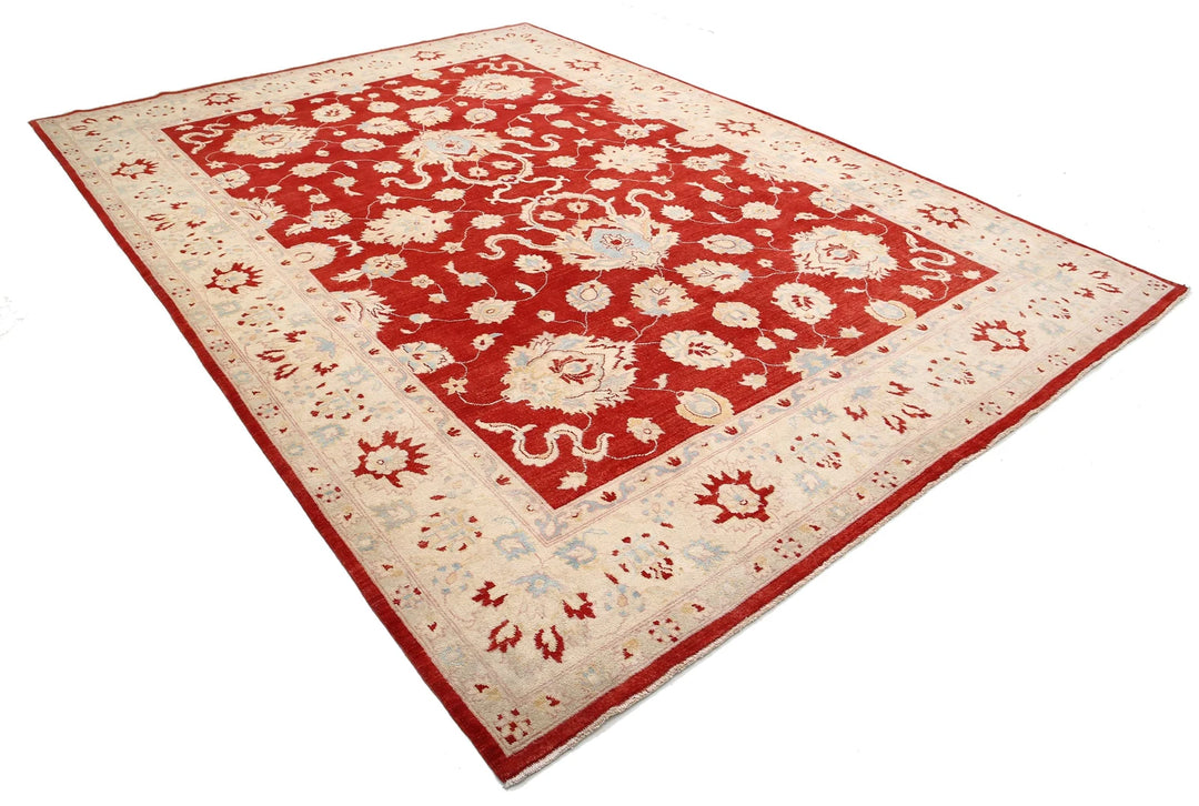 Rust Afghan Ziegler Rug 8' 11" x 12' 5" Hand-Knotted | No. AT52654