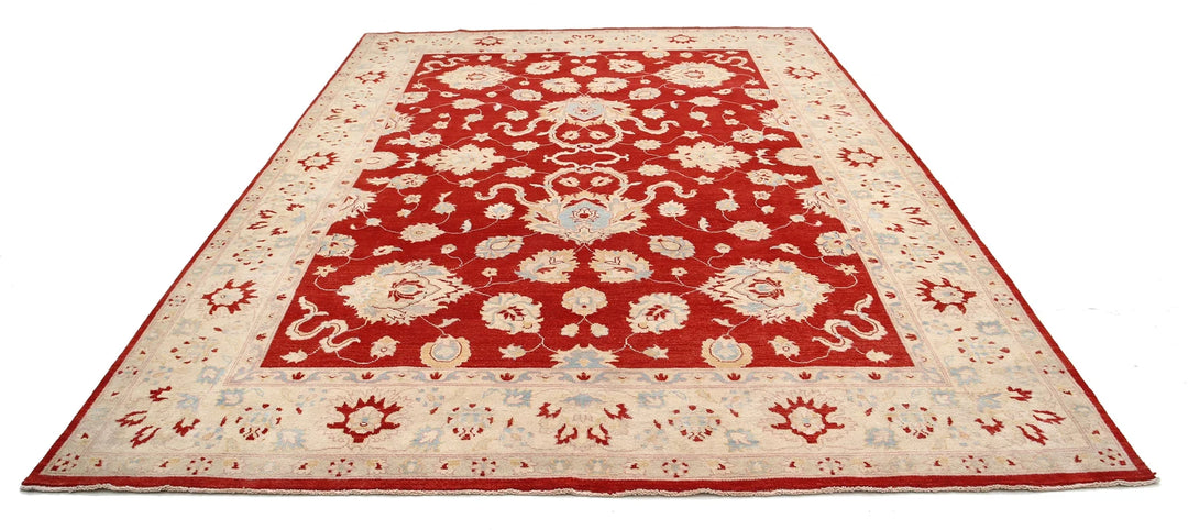 Rust Afghan Ziegler Rug 8' 11" x 12' 5" Hand-Knotted | No. AT52654