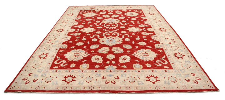 Rust Afghan Ziegler Rug 8' 11" x 12' 5" Hand-Knotted | No. AT52654