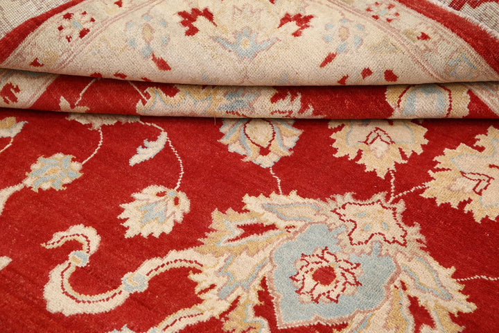 Rust Afghan Ziegler Rug 8' 11" x 12' 5" Hand-Knotted | No. AT52654