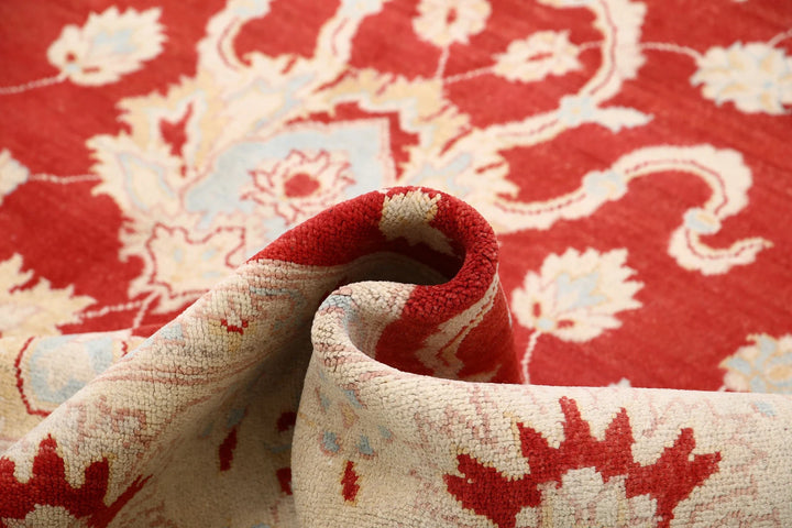 Rust Afghan Ziegler Rug 8' 11" x 12' 5" Hand-Knotted | No. AT52654