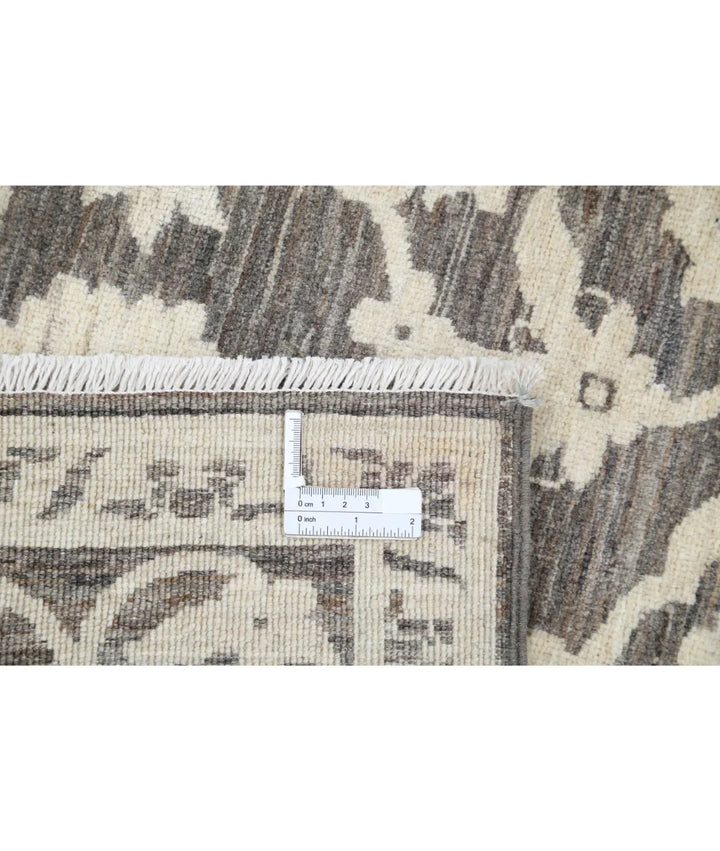Brown Afghan Ziegler Rug 7'9" x 9'0" Hand-Knotted | No. AT52681