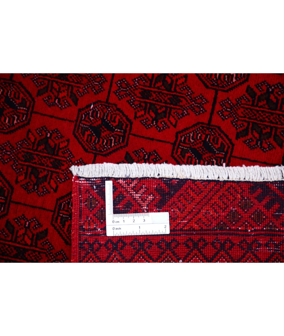 Red Afghan Beljik Rug 7' 9" x 10' 8" Hand-Knotted | No. AT52744