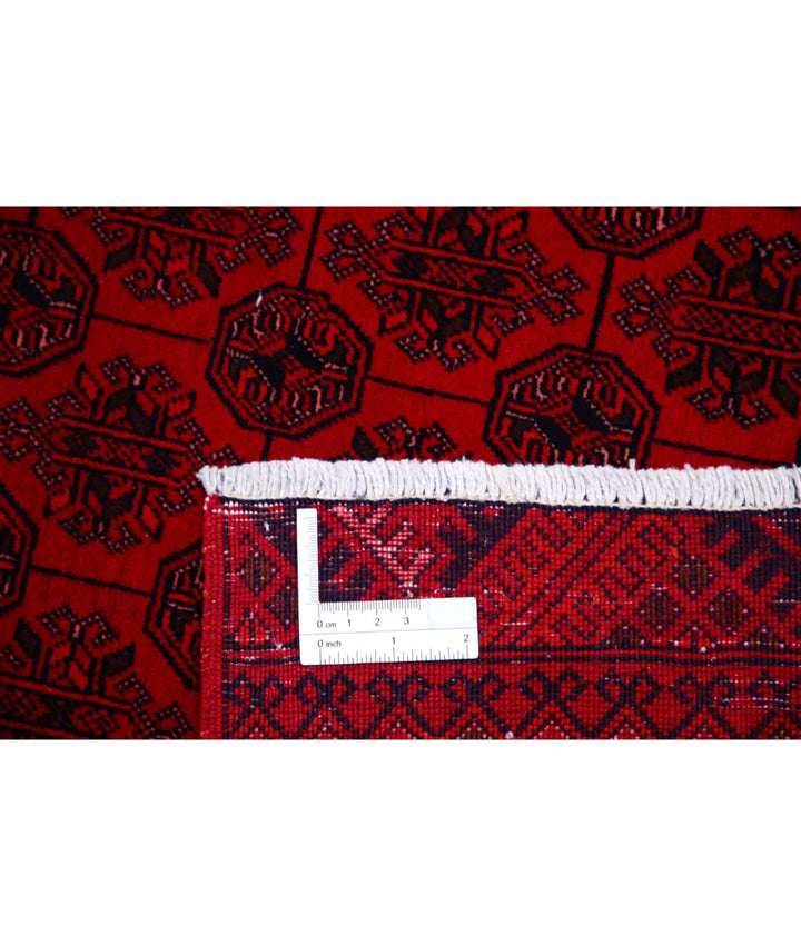 Red Afghan Beljik Rug 7' 9" x 10' 8" Hand-Knotted | No. AT52744