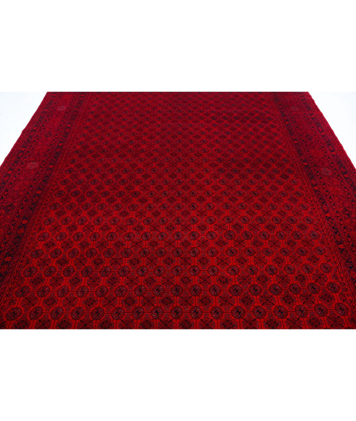 Red Afghan Beljik Rug 7' 9" x 10' 8" Hand-Knotted | No. AT52744