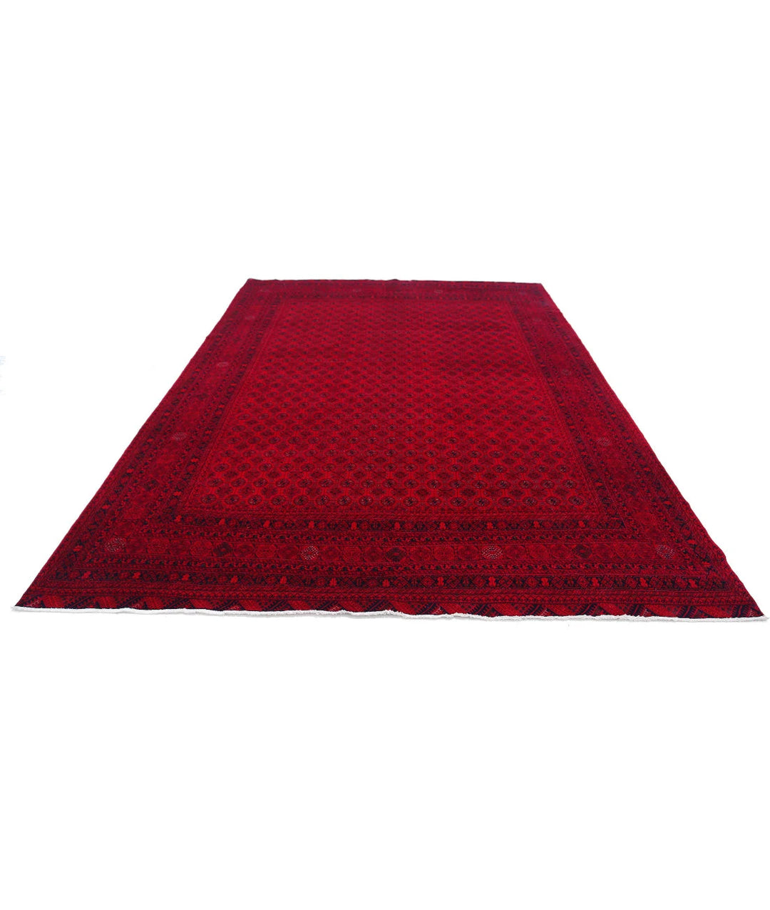 Red Afghan Beljik Rug 7' 9" x 10' 8" Hand-Knotted | No. AT52744