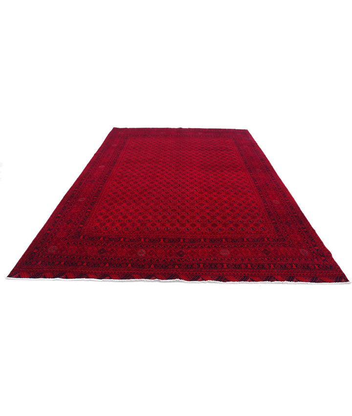 Red Afghan Beljik Rug 7' 9" x 10' 8" Hand-Knotted | No. AT52744