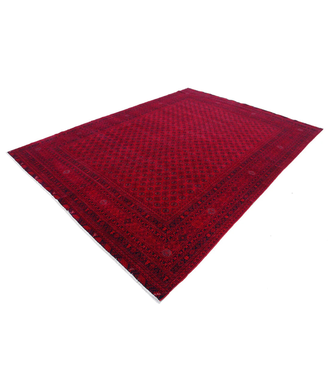 Red Afghan Beljik Rug 7' 9" x 10' 8" Hand-Knotted | No. AT52744