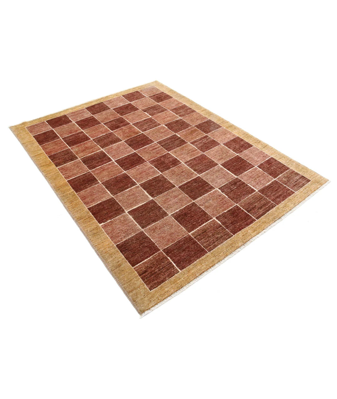 Afghan Modcar Rug 4' 10" x 6' 2" Hand-Knotted | No. AT52748