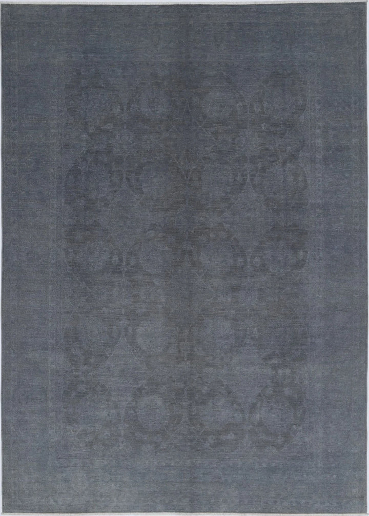 Grey Afghan Overdye Rug 7' 4" x 10' 2" Hand-Knotted | No. AT52752
